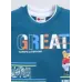 Baby Boys & Baby Girls Casual T-shirt Shorts  (Teal Blue, White)