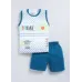 Baby Boys & Baby Girls Casual T-shirt Shorts  (Teal Blue, White)