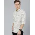 Men Slim Fit Printed Cut Away Collar Casual Shirt
