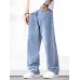 Men Loose Fit Mid Rise Light Blue Jeans