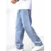 Men Loose Fit Mid Rise Light Blue Jeans