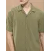 Men Regular Fit Solid Lapel Collar Casual Shirt