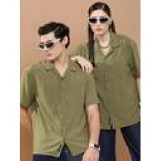 Men Regular Fit Solid Lapel Collar Casual Shirt
