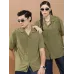 Men Regular Fit Solid Lapel Collar Casual Shirt