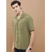 Men Regular Fit Solid Lapel Collar Casual Shirt