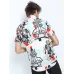 Men Slim Fit Printed Cut Away Collar Casual Shirt