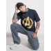 Men Printed Round Neck Pure Cotton Blue T-Shirt