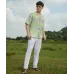 Men Regular Fit Self Design Spread Collar Casual Shirt