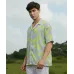 Men Regular Fit Self Design Spread Collar Casual Shirt