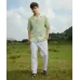Men Regular Fit Self Design Spread Collar Casual Shirt