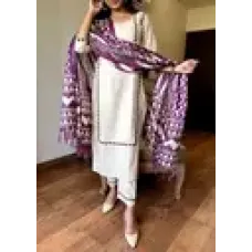 Women Pure Cotton Kurta Pant Dupatta Set
