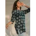 Casual Regular Sleeves Printed Women Dark Blue, White, Black Top
