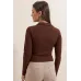  Casual Regular Sleeves Solid Women Brown Top