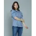 Casual Regular Sleeves Solid Women Blue Top