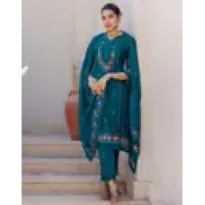 Women Silk Blend Kurta Pant Dupatta Set